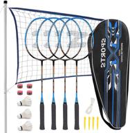 🏸 fostoy carbon fiber badminton racquets set for adults and children - lightweight badminton rackets with 3 shuttlecocks, overgrips, and carry bag логотип