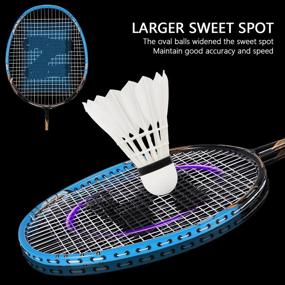 img 3 attached to 🏸 Fostoy Carbon Fiber Badminton Racquets Set for Adults and Children - Lightweight Badminton Rackets with 3 Shuttlecocks, Overgrips, and Carry Bag