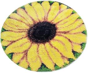 img 4 attached to 🌻 Latch Hook Kits: Beginner-Friendly Sunflower Rug - Printed Canvas Included!