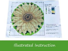img 1 attached to 🌻 Latch Hook Kits: Beginner-Friendly Sunflower Rug - Printed Canvas Included!