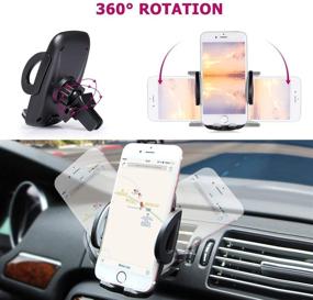 img 2 attached to 📱 Quntis Universal Car Phone Holder Mount - 360° Rotation Air Vent Stand Cradle for Cell Phones