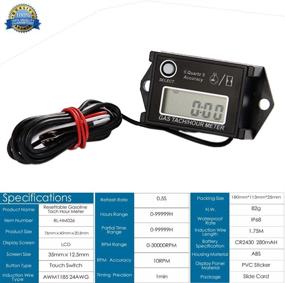 img 1 attached to 🔄 Resettable Hour Meter RPM Counter - FOUNDOWN-026 Inductive Tachometer for Snowmobile Skis, Motor Bike, Go Kart, Lawn Mower, and Boat