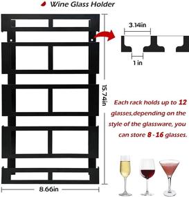 img 3 attached to 🍷 Подвесная стойка для бокалов JBikao под шкаф-металлический держатель для бокалов в кухню, ресторан, бар-черный органайзер с подвеской для хранения стекла