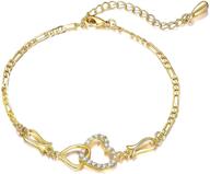 💎 золотые браслеты на щиколотку из 14-каратного золота для женщин: милые анклеты с циркониевым сердцем для девочек-подростков - украшения на щиколотку в стиле бохо для пляжа от softones. логотип
