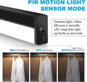 img 2 attached to 🔦 Indoor Motion Sensor Light: Rechargeable Stick-on Closet Lights with Magnetic Back and LED Light Strip - Battery Operated Under Cabinet Lights