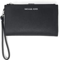 michael kors travel wristlet saffiano women's handbags & wallets logo