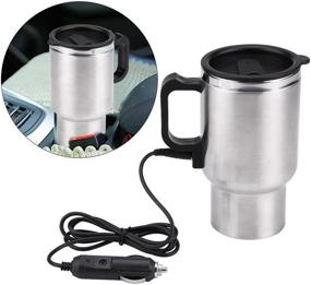 img 2 attached to 🚗 Efficient 12V Electric Car Kettle for Boiling, Insulation, and Stainless Steel Cup with Cigarette Lighter Plug 450ml