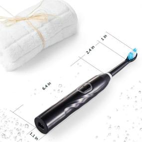 img 2 attached to 🦷 Waterproof Sonic Electric Toothbrush for Kids and Adults - Automatic Timer, Precision Clean Brush Head, Electric Toothbrush Holder - Black