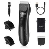 🔥 kilison men's body hair trimmer - groin and manscaping groomer, rechargeable waterproof cordless clippers for male hygiene - includes 2 guide combs and blades logo