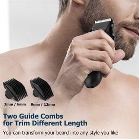 img 2 attached to 🔥 Kilison Men's Body Hair Trimmer - Groin and Manscaping Groomer, Rechargeable Waterproof Cordless Clippers for Male Hygiene - Includes 2 Guide Combs and Blades