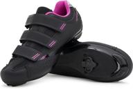 👟 tommaso pista women's indoor cycling shoe bundle with cleat - black, blue, pink, white logo