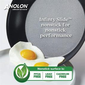 img 2 attached to 🍳 Anolon 11 Piece Smart Stack Nonstick Cookware Set, Hard Anodized, Black