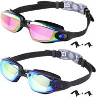 π 2 pack kids swim goggles - anti-fog, leak proof, anti-uv clear vision glasses for children age 6-14 logo
