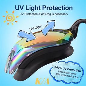 img 2 attached to 🏊 2 Pack Kids Swim Goggles - Anti-Fog, Leak Proof, Anti-UV Clear Vision Glasses for Children Age 6-14