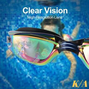 img 3 attached to 🏊 2 Pack Kids Swim Goggles - Anti-Fog, Leak Proof, Anti-UV Clear Vision Glasses for Children Age 6-14