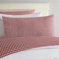 laurel & mayfair gingham cotton sheet set – king size, vibrant red logo