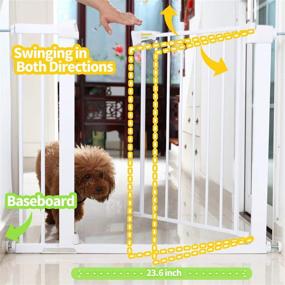 img 3 attached to 🐶 Versatile Baby and Dog Safety Gates: 30-40.5 Inches, Ideal for Stairs, Doorways, and Home - Auto Close, Extra Wide, Tall Metal Gate with Walk Through Door - Perfect for Kids and Pets