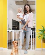 🐶 versatile baby and dog safety gates: 30-40.5 inches, ideal for stairs, doorways, and home - auto close, extra wide, tall metal gate with walk through door - perfect for kids and pets logo