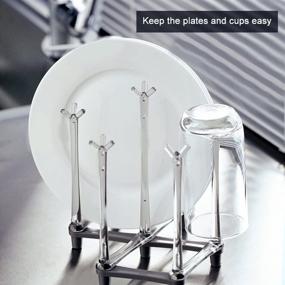 img 1 attached to 🧺 Marbrasse Retractable Cup Drying Rack: Efficient Stand for Glassware, Sports Bottles, Plastic Bags, and Mugs on Kitchen Countertop