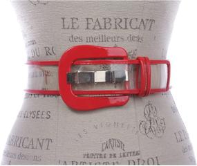 img 2 attached to 🌈 Stylish Clear Jelly Belt with Color-Trimmed Patent Leather for Women