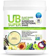 🌱 ub super vanilla plant-based protein superfood shake - vegan, gluten free, non gmo, no added sugar - nutrient rich meal replacement and dietary supplement logo