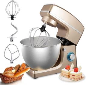 img 4 attached to 🍾 8.5QT Stand Mixer, Sincalong 660W 6 Speed Tilt Head Electric Mixer with Stainless Steel Bowl, Splash Guard, Dough Hook, Flat Beater, Whisk - Champagne