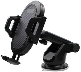 img 4 attached to 📱 Dashboard Windshield Car Mount Holder Stand for Cell Phone - Compatible with iPhone 11 Pro XS Max X XR 8 Plus, Samsung Galaxy S20 S10 S9 S8 Note 10 9, and More - Black