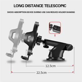 img 2 attached to 📱 Dashboard Windshield Car Mount Holder Stand for Cell Phone - Compatible with iPhone 11 Pro XS Max X XR 8 Plus, Samsung Galaxy S20 S10 S9 S8 Note 10 9, and More - Black