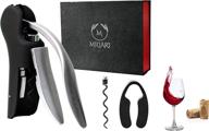 🍷 miliari wine opener set - uncork, enjoy and explore wines with a professional stainless steel vertical lever corkscrew, foil cutter, spare screw, and elegant gift box логотип