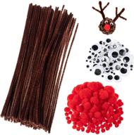 🎨 whaline 350-piece brown pipe cleaners set: craft chenille stems, wiggle googly eyes, and pompoms for party diy art supplies - ultimate bundle logo