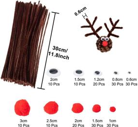 img 3 attached to 🎨 Whaline 350-Piece Brown Pipe Cleaners Set: Craft Chenille Stems, Wiggle Googly Eyes, and Pompoms for Party DIY Art Supplies - Ultimate Bundle