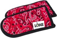 🔥 lodge hot handle holders, bandana design, set of 2, red/black - enhanced seo logo