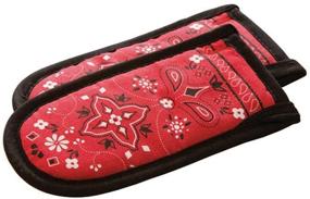 img 1 attached to 🔥 Lodge Hot Handle Holders, Bandana Design, Set of 2, Red/Black - Enhanced SEO