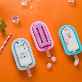 img 1 attached to Colorful Silicone Popsicle Molds - Set of 4 | Safe, Reusable & Dishwasher Friendly Ice Pop Makers for Toddlers