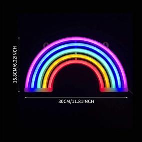 img 1 attached to 🌈 Vibrant Momkids Rainbow Neon Sign: A Colorful LED Wall Decor with Battery/USB Power, Perfect for Bedroom, Kids Room, Birthdays & Christmas