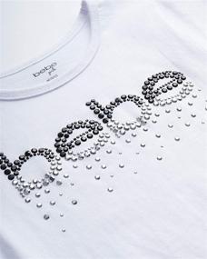 img 2 attached to 👕 2-Pack of Bebe Girls' Short Sleeve Graphic Tees with Rhinestone and Glitter