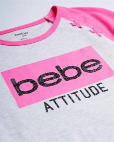 img 3 attached to 👕 2-Pack of Bebe Girls' Short Sleeve Graphic Tees with Rhinestone and Glitter