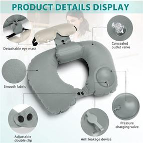 img 3 attached to ✈️ Набор для путешествий самолетом и в офисе с надувной подушкой для шеи и маской для сна Erwubala