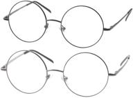 👓 soolala retro round reading glasses for men - circle readers with spring hinges (2 pairs) logo