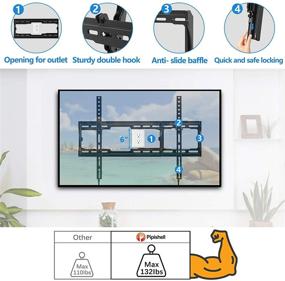 img 1 attached to 📺 Pipishell Tilt TV Wall Mount Bracket – Low Profile for 26-75 Inch TVs, Fits 16-24 Inch Wood Studs, VESA 600x400mm, Holds up to 132lbs