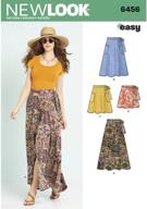new look patterns misses' easy wrap skirts in four lengths - size a (6-18) - style 6456 logo