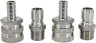 🔌 concord 304 stainless steel quick disconnect barb hose with mpt set - home brewing mash tun. 2 pack (barb female/mpt male) logo