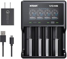 img 4 attached to 🔋 XTAR VC4S 4 Bay Smart Charger: Fast-Charging 18650 Universal Rechargeable Battery Charger for Lithium 14500, 16340, 18650, 21700, 26650 & Ni-MH AA AAA - Includes 18W Quick Adapter