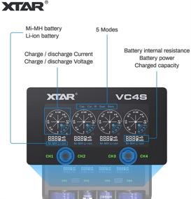 img 3 attached to 🔋 XTAR VC4S 4 Bay Smart Charger: Fast-Charging 18650 Universal Rechargeable Battery Charger for Lithium 14500, 16340, 18650, 21700, 26650 & Ni-MH AA AAA - Includes 18W Quick Adapter