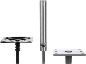 img 4 attached to 🪑 Attwood 97749-7 Swivl-Eze Lock’N-Pin ¾-Inch Pedestal Package: Brushed Aluminum Finish, 11 Inches Tall with 7-Inch x 7-Inch Base Plate