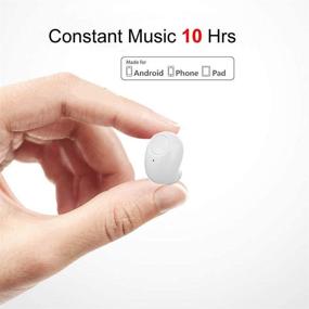 img 3 attached to 🎧 Беспроводной Bluetooth-наушник - 10 часов воспроизведения, мини-гарнитура с функцией hands-free для автомобиля, мобильного телефона, iPhone, Samsung, Android, ПК, телевизора, аудиокниги (белый)