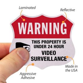 img 1 attached to 🔒 Enhanced Property Security: Reflective Adhesive SmartSign for Surveillance"