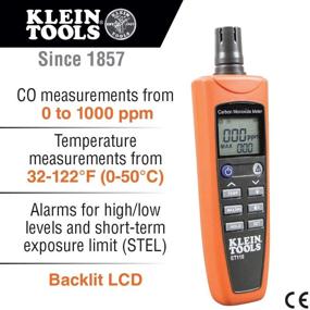 img 2 attached to Klein Tools ET110 CO Meter: Carbon Monoxide Tester, Detector & Exposure Limit Alarm - Includes 4 x AAA Batteries & Carry Pouch