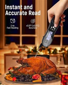 img 2 attached to 🌡️ Fabuletta Rechargeable Digital Meat Thermometer - Dual Probe Instant Read Thermometer with Alarm | Waterproof Kitchen Food Thermometer for Cooking, Grilling, BBQ, Smoking, Candy Making, Liquids, and Oil Frying