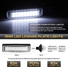 img 3 attached to VIPMOTOZ Full LED License Plate Light Lamp Assembly Replacement for Toyota Camry Sienna Prius Echo Yaris Sedan Lexus IS ES GS LS RX HS250h - Brilliant 6000K Diamond White, Includes 2-Pieces